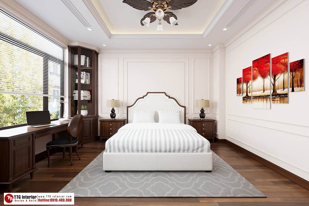 Phòng ngủ dành cho gia chủ yêu thích sự giản dị
