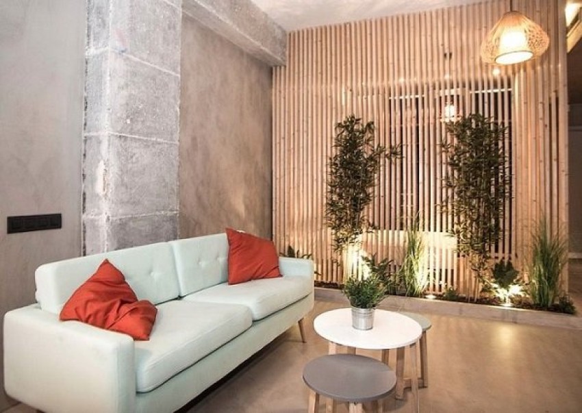Thiết kế lam gỗ tạo điểm nhấn cho không gian phòng khách