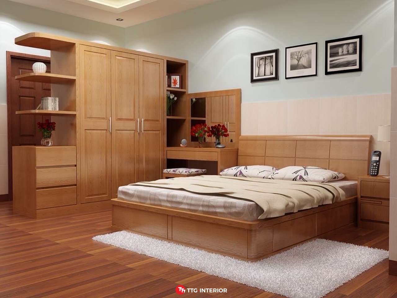 Bí quyết chọn giường gỗ sồi hiện đại cho phòng ngủ biệt thự