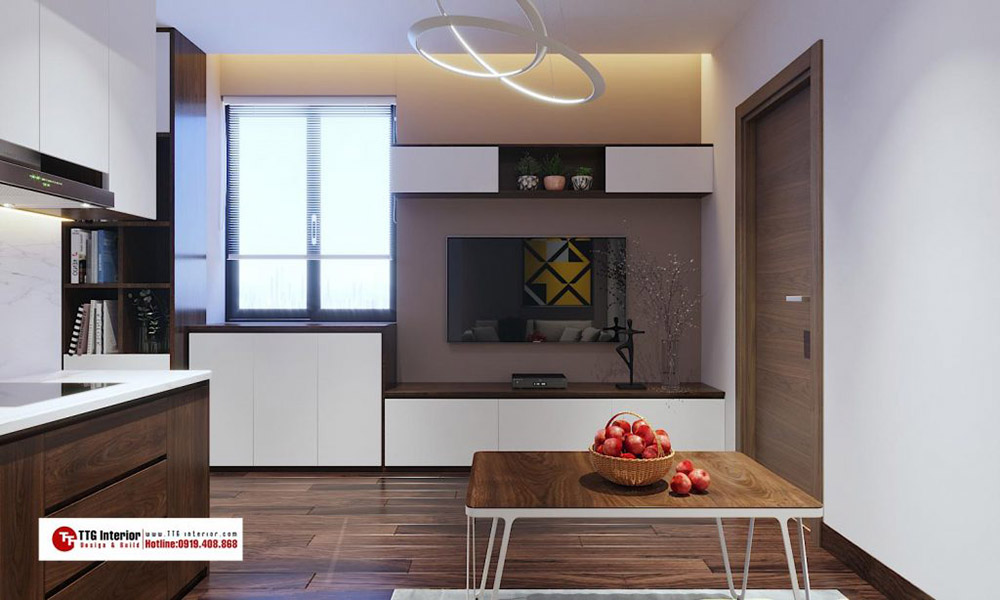 Khéo léo sắp xếp các tiện ích cho căn bếp nhỏ với thiết kế nội thất chung cư cao cấp Hải Phòng