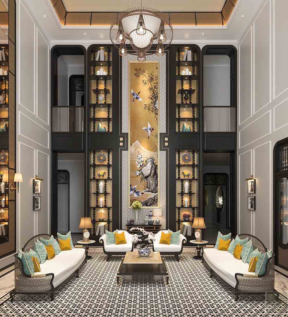 phong cách Đông Dương trong thiết kế nội thất khách sạn với không gian nghỉ dưỡng mang đậm văn hoá Á Đông