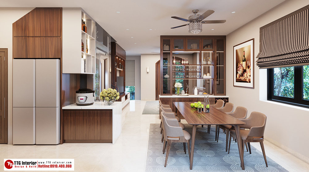 Thiết kế nội thất biệt thự sang trọng với không gian bếp đang đặc biệt chú trọng 