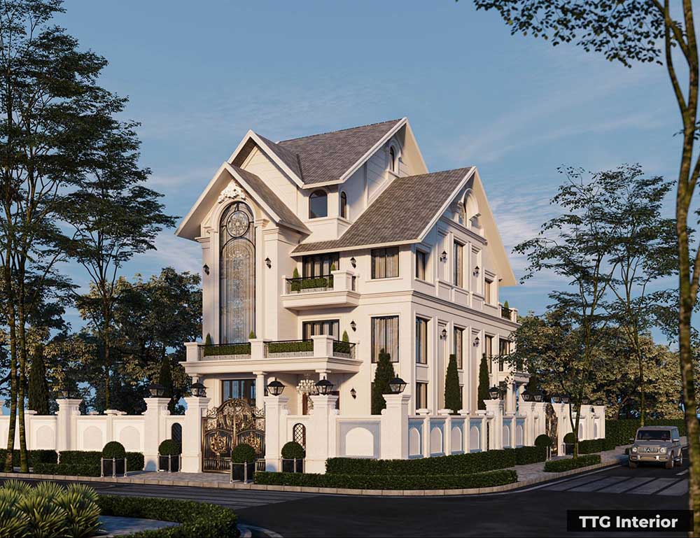 Thiết kế nhà mái Thái phong cách tân cổ điển