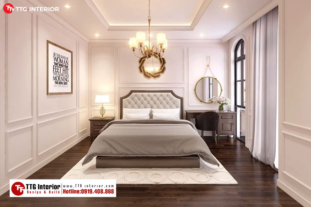 Thiết kế nội thất biệt thự cao cấp với phòng ngủ mang hơi Luxury