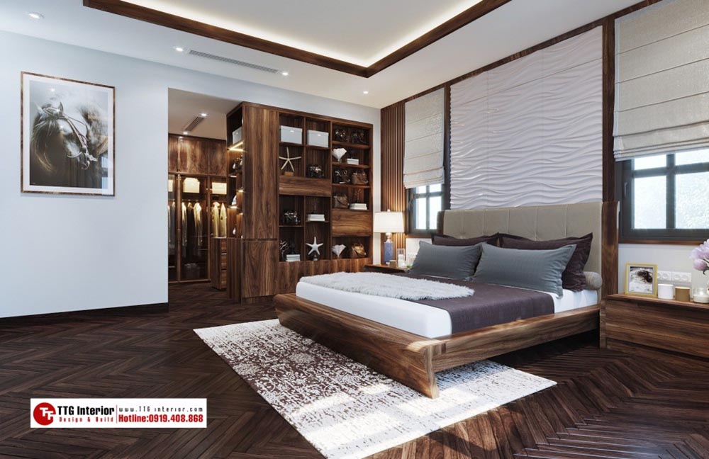 Phòng ngủ theo phong cách luxury thể hiện sự đẳng cấp