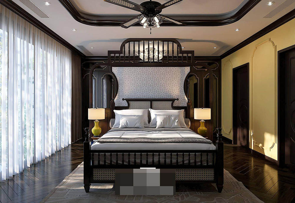 Phòng ngủ mang phong cách Đông Dương