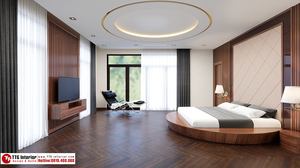 Mẫu thiết kế nội thất phòng ngủ biệt thự tại Thái Bình