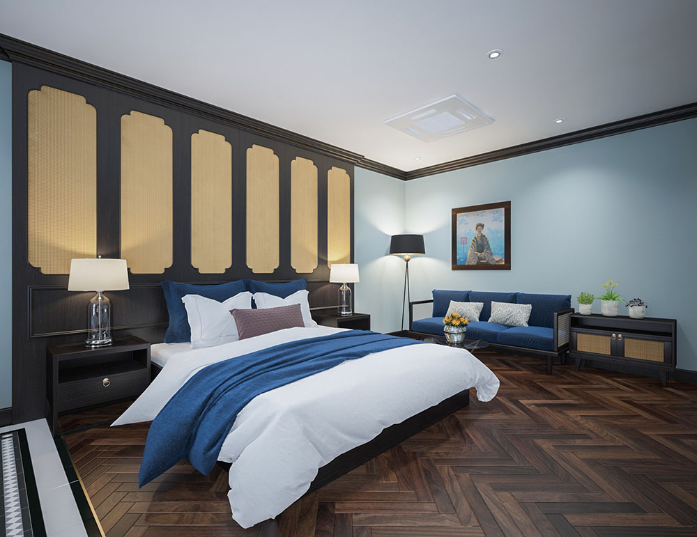 Cảm nhận sự tinh tế trong phòng ngủ của mẫu thiết kế khách sạn 4 sao Quảng Ninh