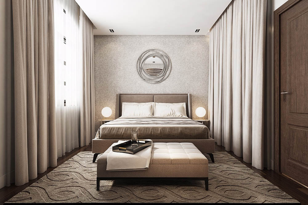 Phòng ngủ do TTG INTERIOR thiết kế cho khu biệt thự cao cấp