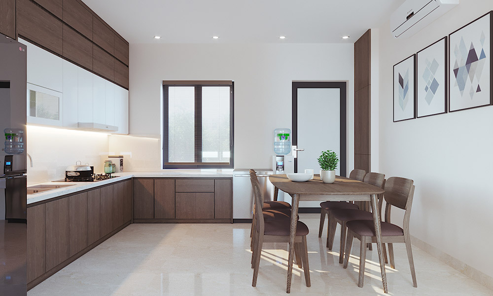 Phòng bếp hiện đại trong mẫu thiết kế nội thất Hải Dương