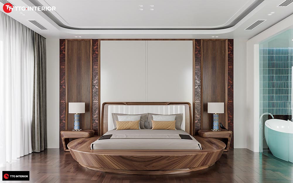 Mẫu thiết kế nội thất phòng ngủ master hiện đại tại Hải Phòng