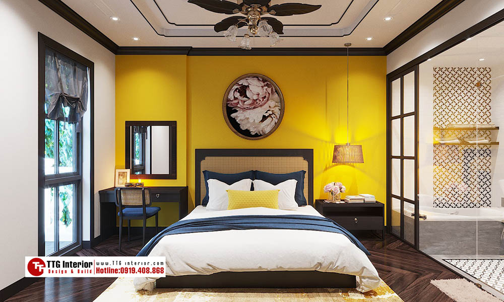 Một mẫu thiết kế phòng ngủ khách sạn phong cách tân cổ điển