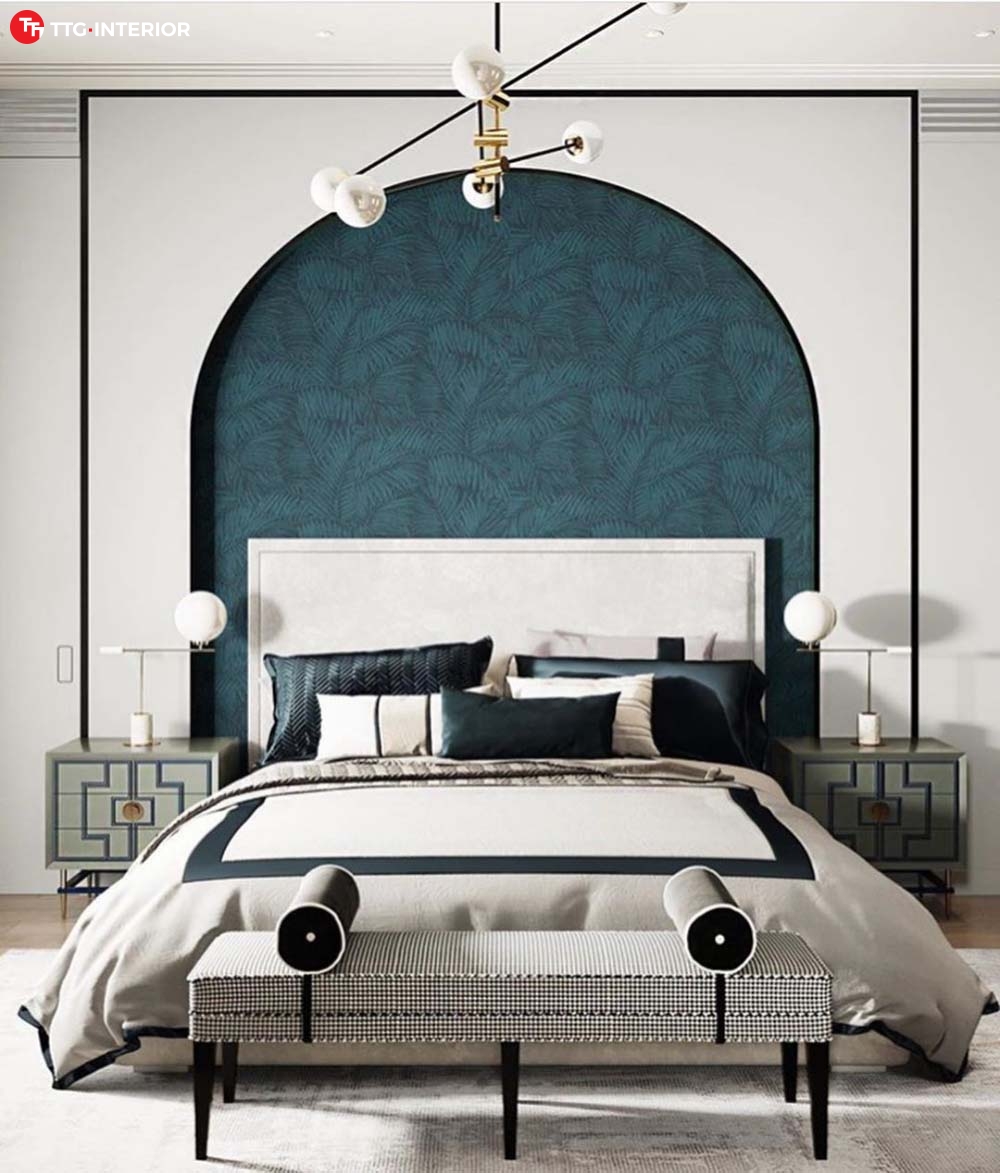 Phong cách Indochine được áp dụng cho thiết kế phòng ngủ