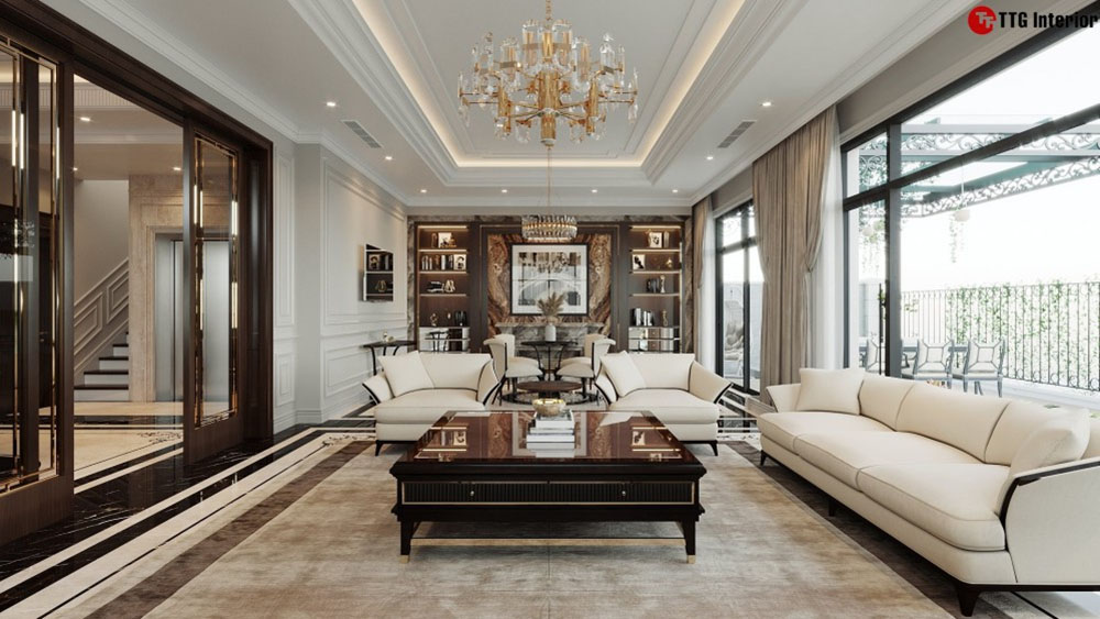 Thiết kế phòng khách theo phong cách Luxury