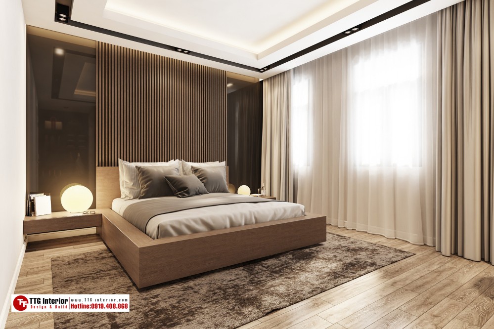 trần thạch cao phòng ngủ đơn giản