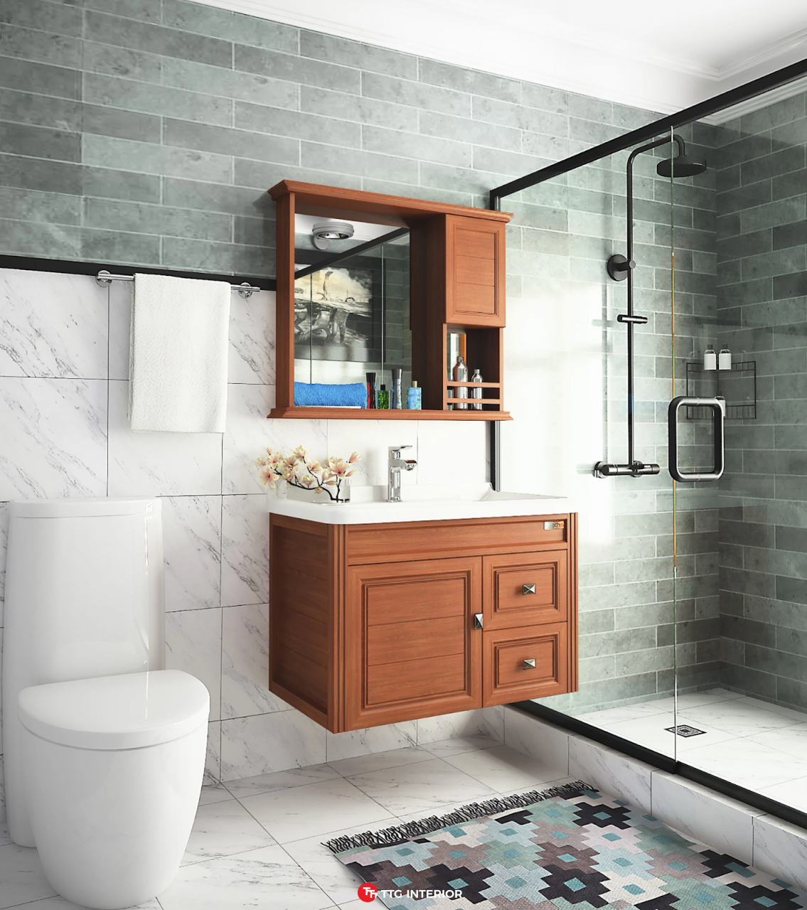 Mẫu tủ lavabo gỗ đẹp