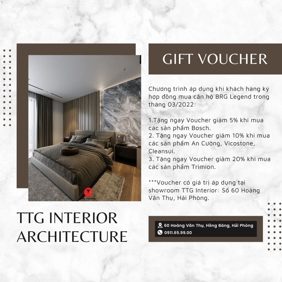 Thi công trọn gói căn hộ BRG Legend - Nhận ngay Gift Voucher lên tới 50 Triệu