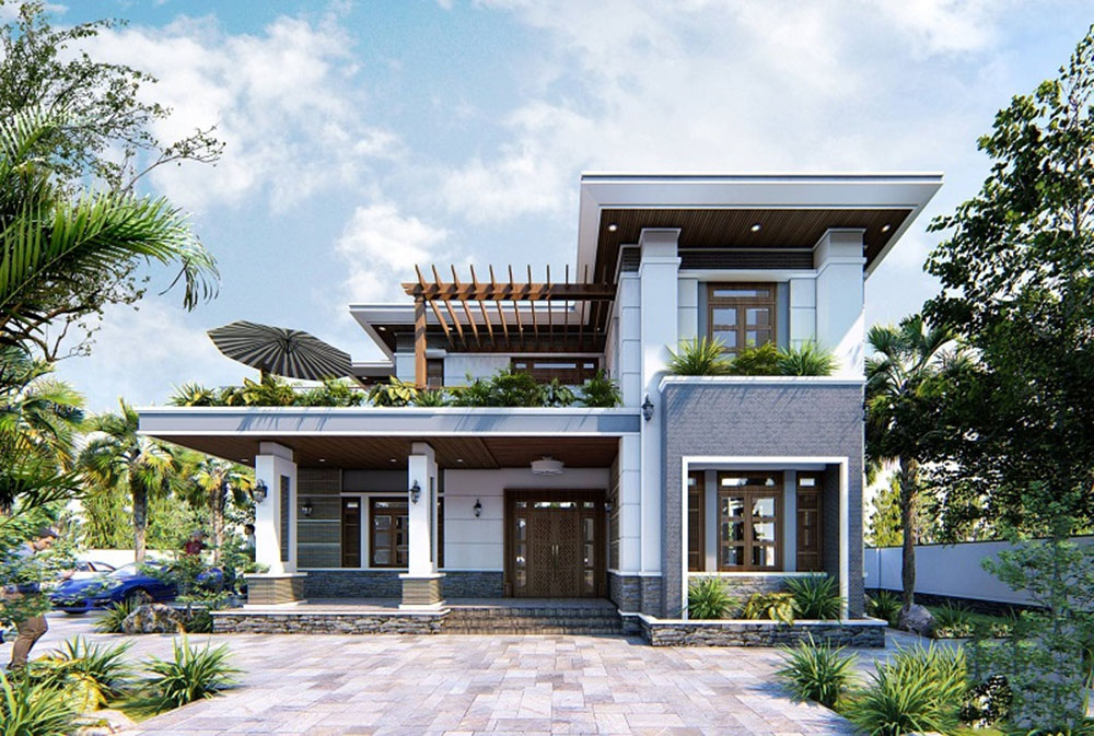 không gian biệt thự hiện đại 300m2