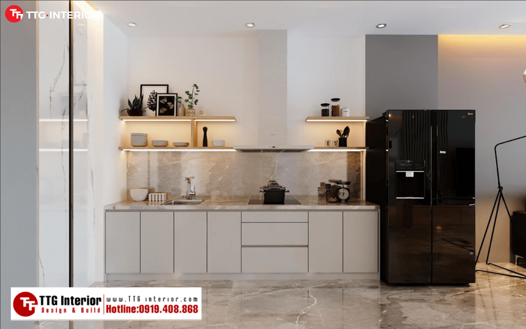 tủ bếp chữ i hiện đại