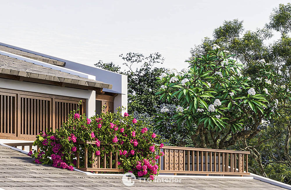 Thiết kế nhà phố sân vườn 2 tầng sống xanh giữa lòng đô thị 2 Không gian sân vườn tầng mái – Thiên nhiên ở mọi tầng