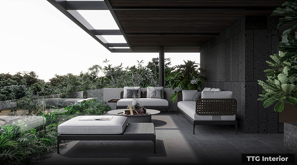 Thiết Kế Biệt Thự Hiện Đại 3 Tầng Sang Trọng Đột Phá Từ TTG 4 Sân thượng phủ cây không gian thư giãn tuyệt đối
